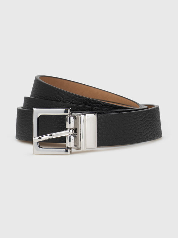 Double-sided leather belt in black - 1