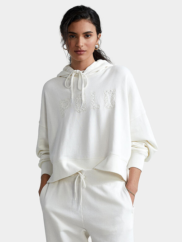 Oversize macramé logo sweatshirt - 1