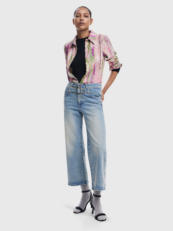 Cropped jeans with washed effect - 5