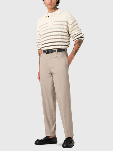Tapered cotton-blend trousers - 4