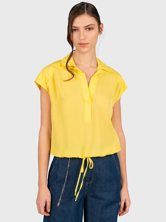 Жълта блуза с къс ръкав - 1