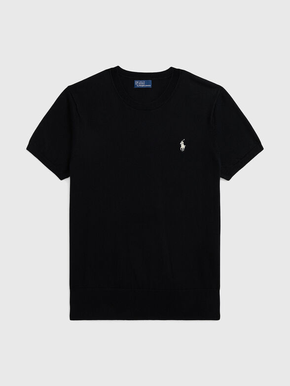 Sweater with short sleeves and an oval neckline - 1