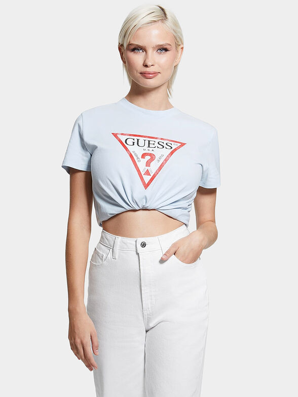 Blue T-shirt with logo print - 1