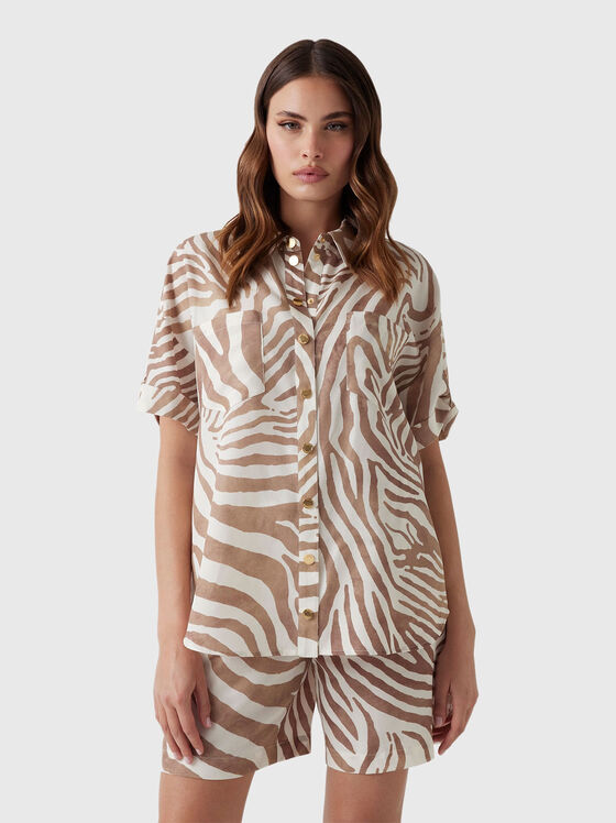 ROSIE short sleeved linen blend shirt - 1