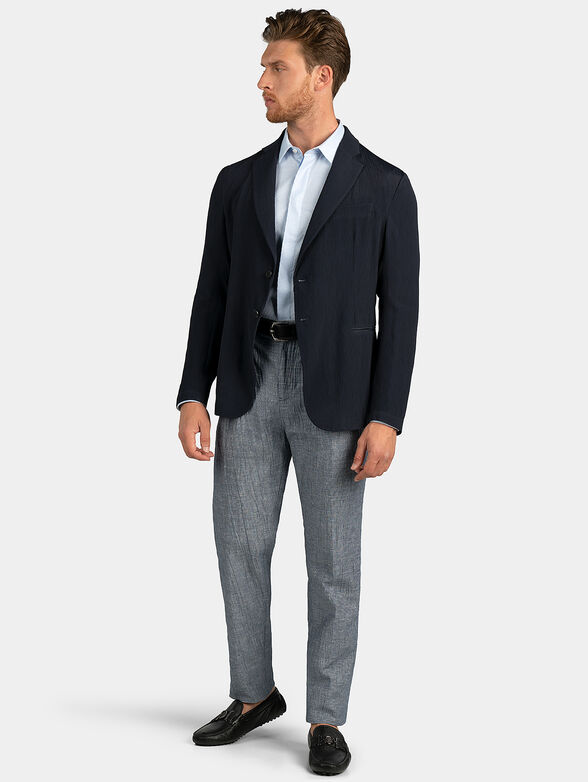 Dark blue jacket with wrinkled effect - 2