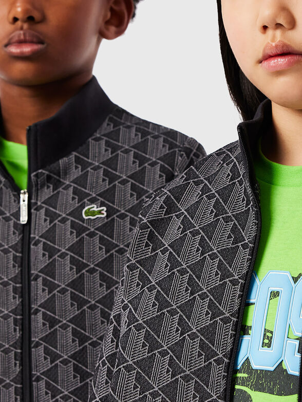 Black sweatshirt with geometric pattern  - 3