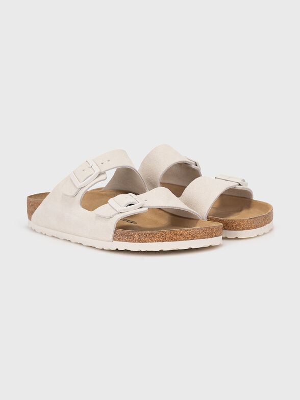 ARIZONA white suede slippers - 2
