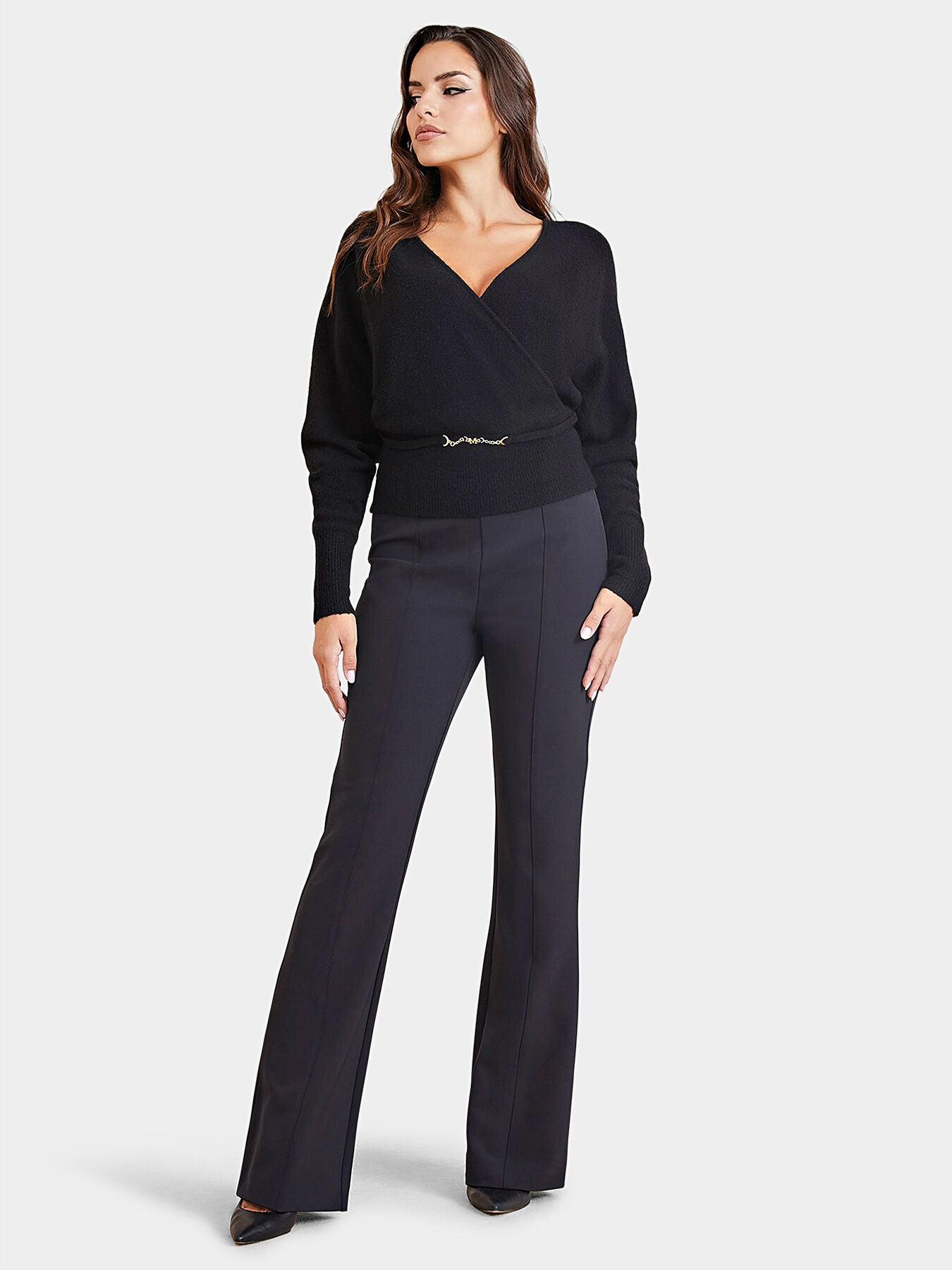 MONIQUE black V-neck sweater brand Marciano
