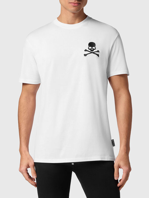 Logo print T-shirt in beige - 1