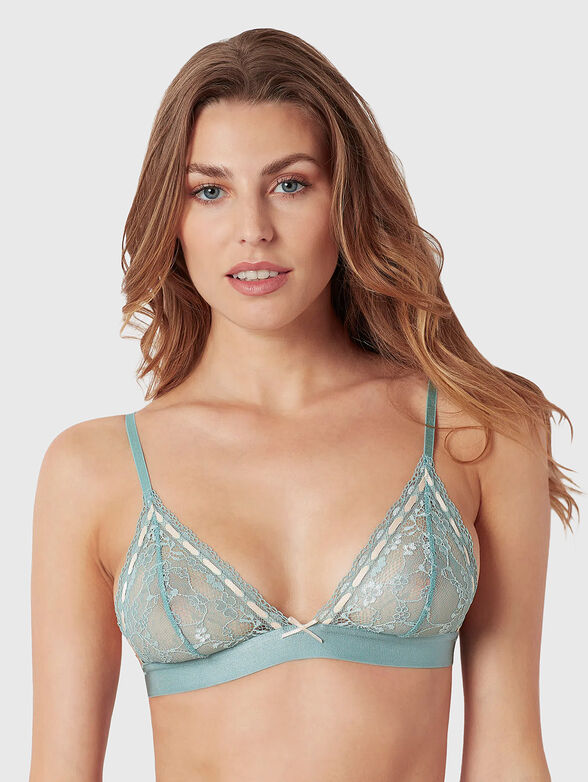 PRETTY FLOWER bra with lace accents - 1