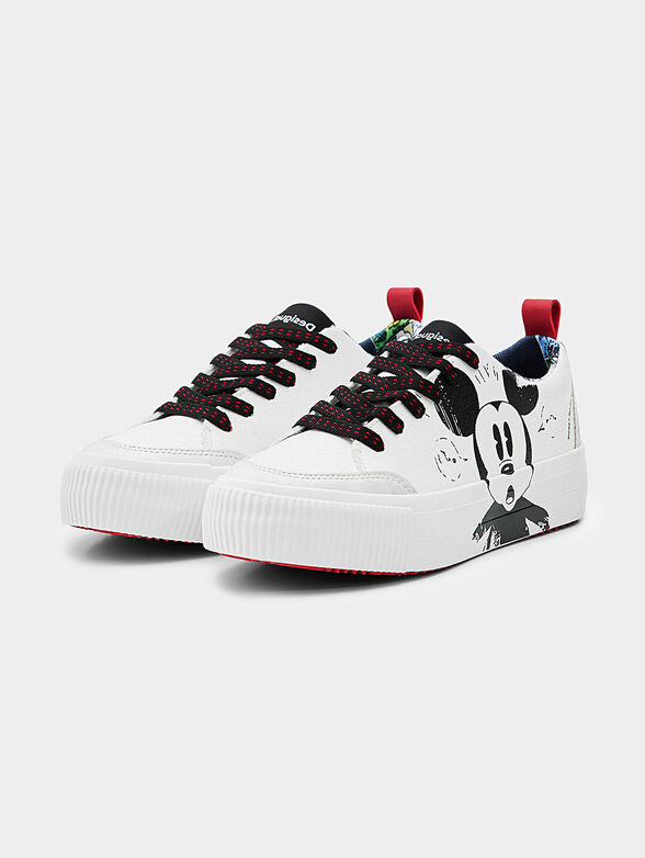 White sports shoes with Mickey Mouse accent - 3