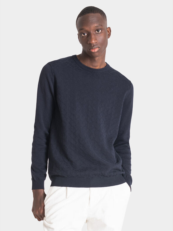 Blue sweater with art details - 1