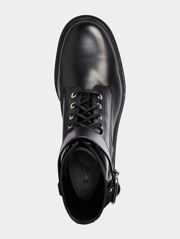 Black leather ankle boots - 4