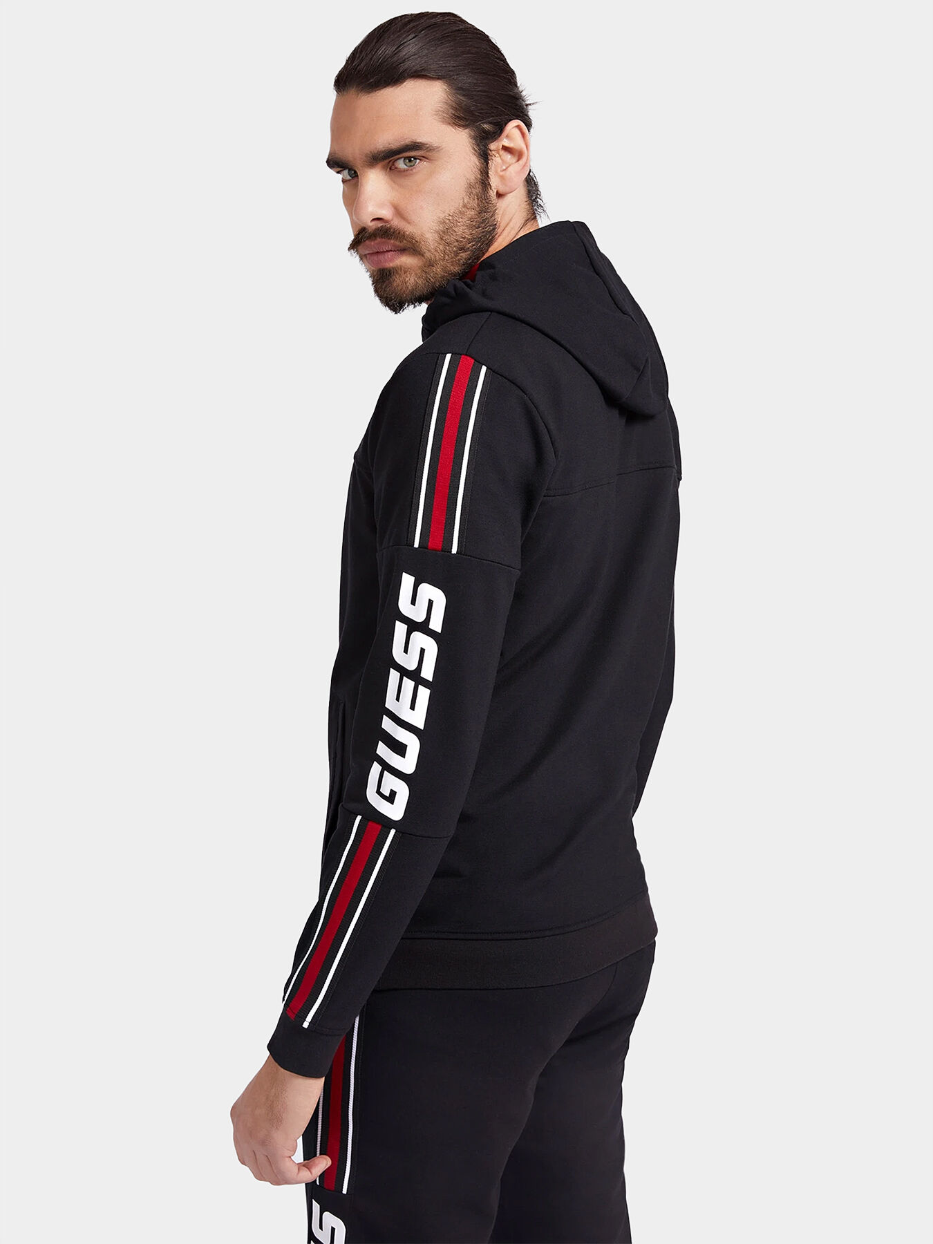 JERROD sports sweatshirt with zip and hood brand GUESS