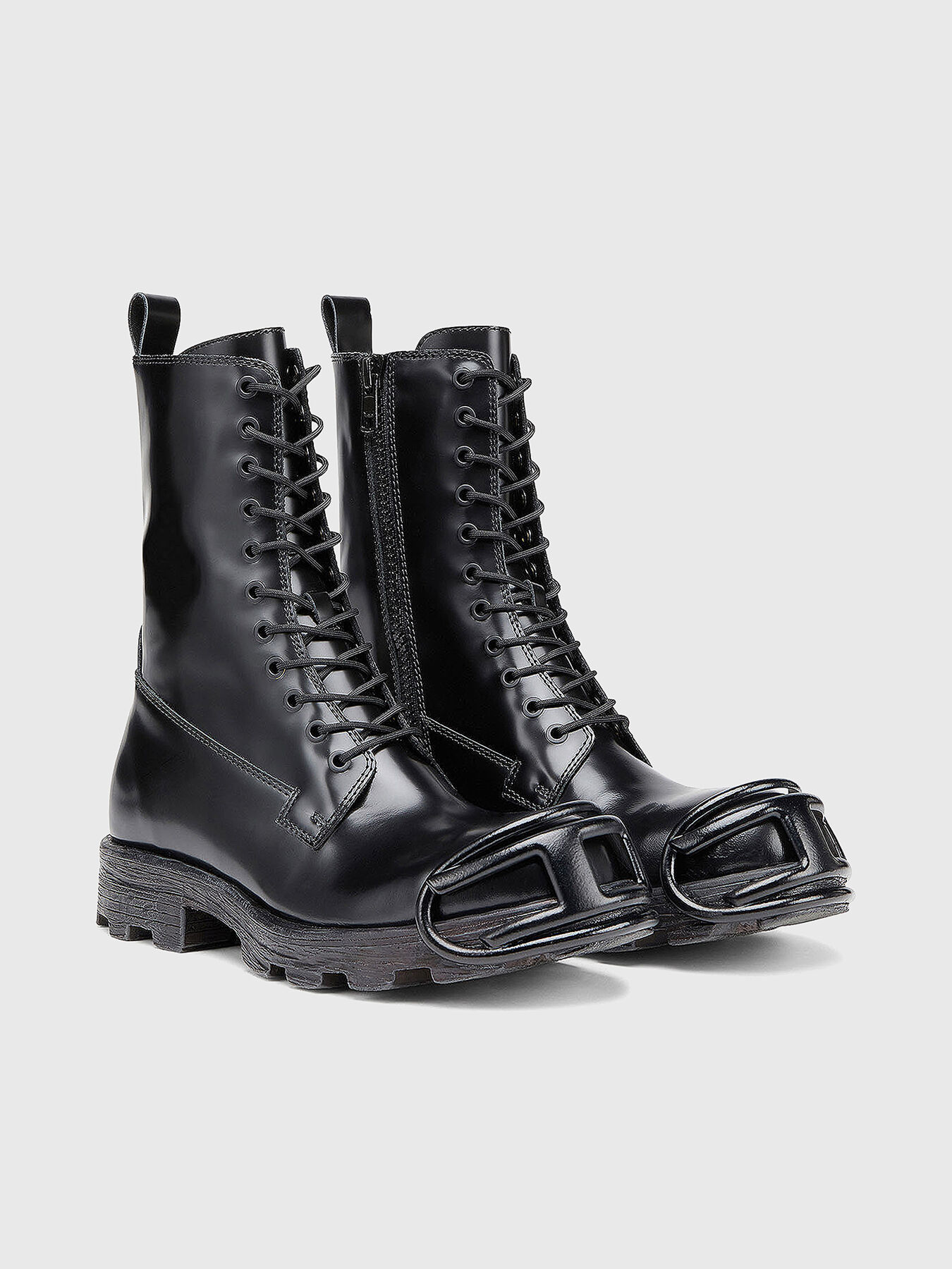 Leather biker boots Diesel Brown size 37 EU in Leather
