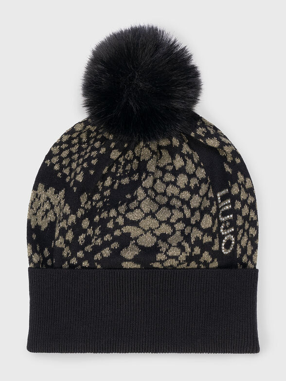 Knitted hat with animal print  - 1