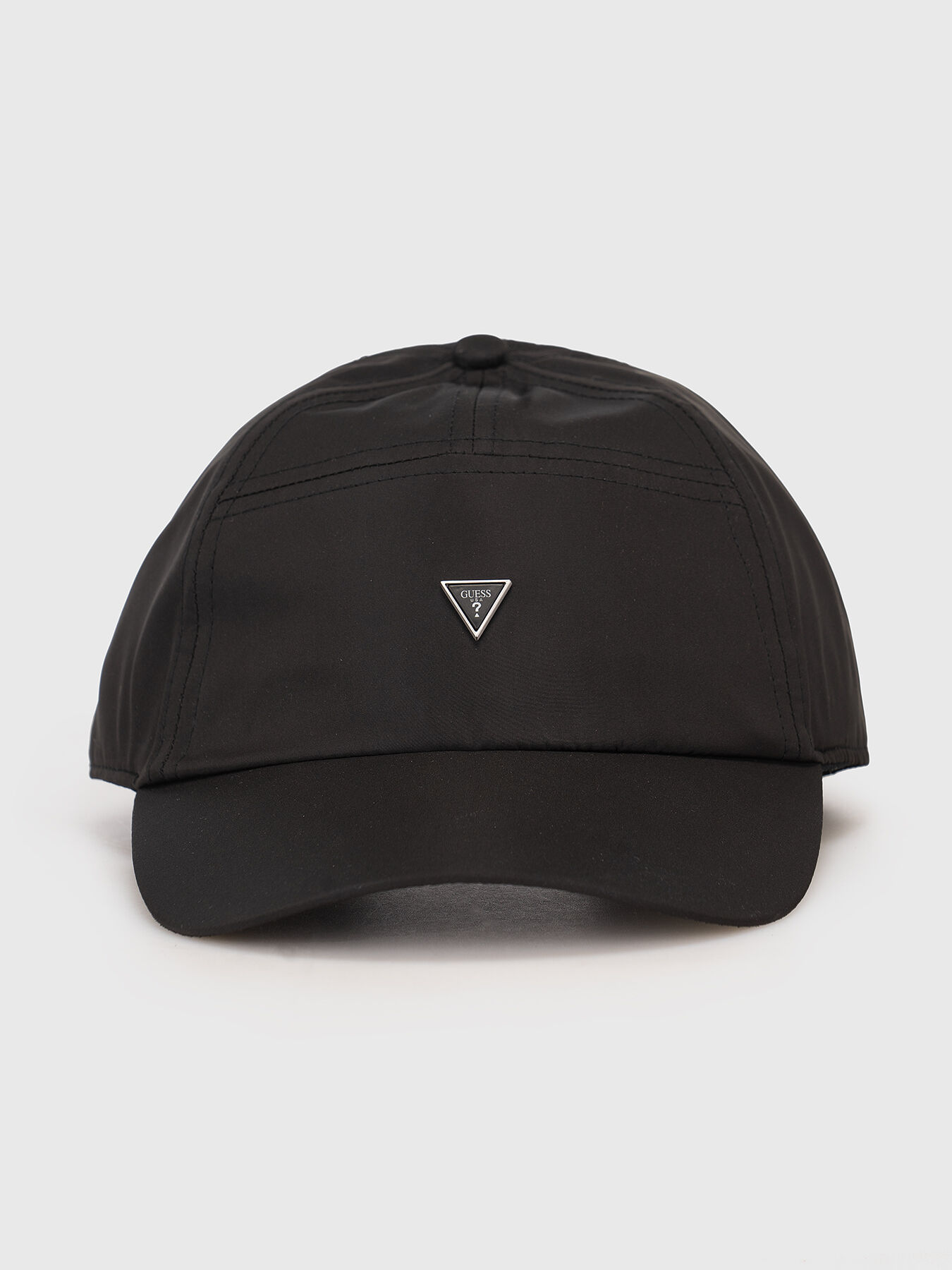 Black hat with triangular logo brand GUESS