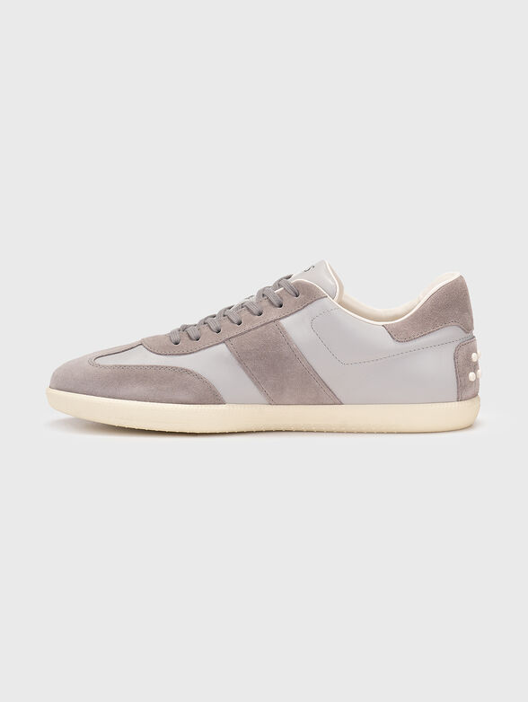 Leather sneakers with embossed logo - 3