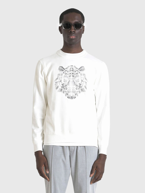 Sweatshirt with oval neckline and print - 1