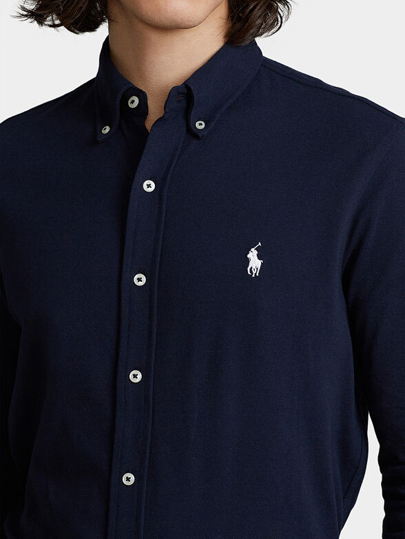Shirt with contrast embroidered logo - 4