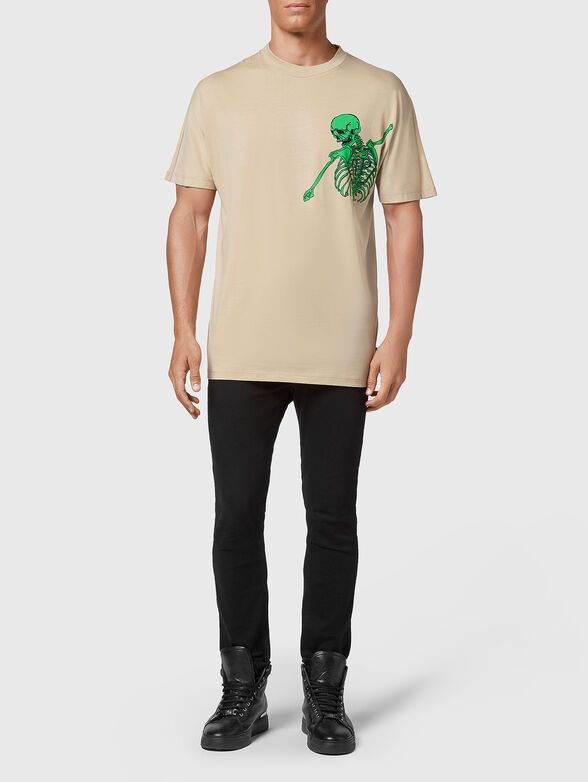 Cotton T-shirt with contrasting print - 4