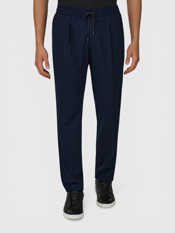 Pants with elastic waistband and ties - 1