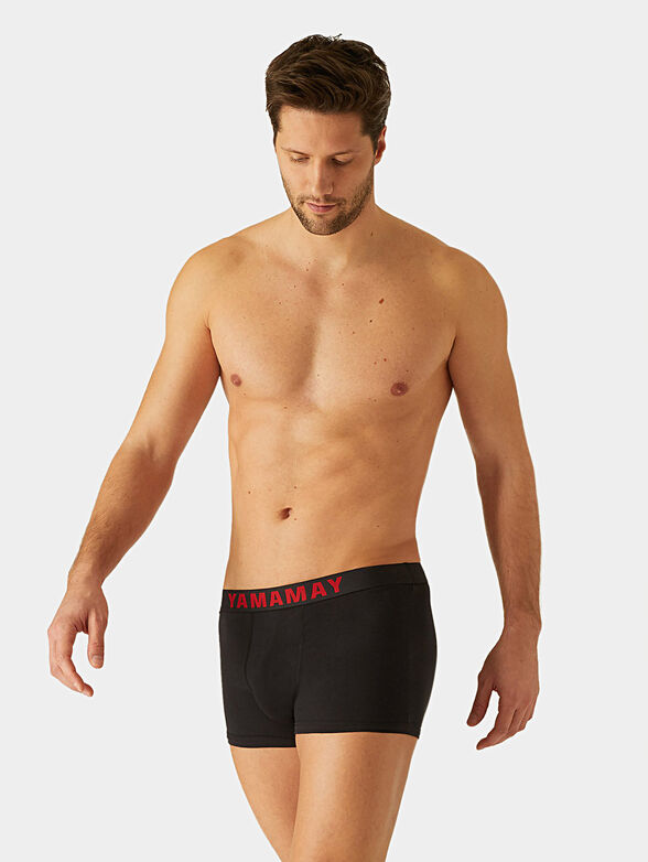 FASHION COLOR Black cotton trunks - 1