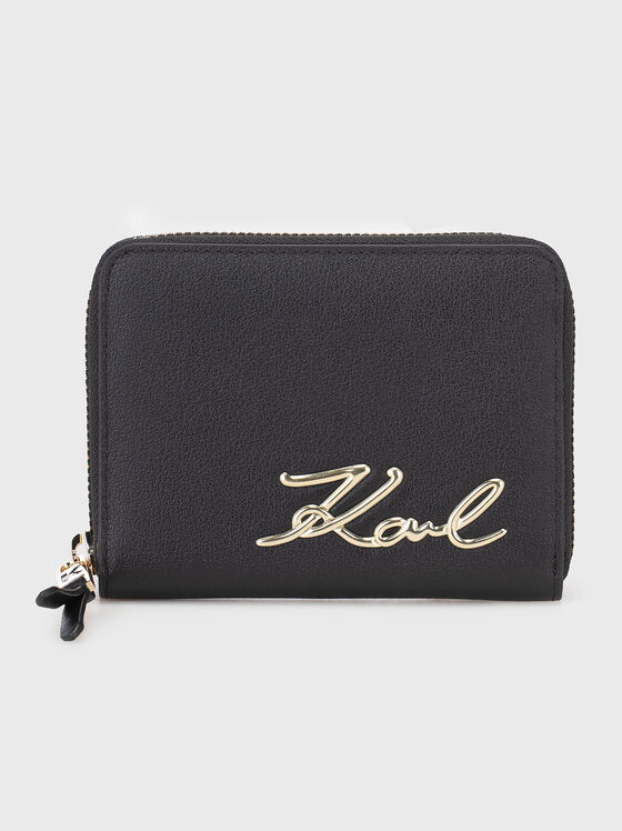 K/SIGNATURE 2.0 leather wallet with golden logo - 1
