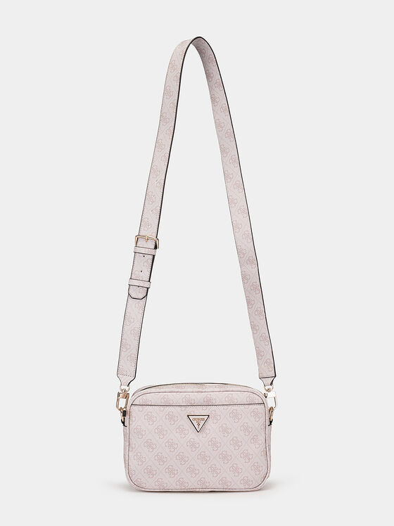 Розова кросбоди чанта с лого ефект - 2
