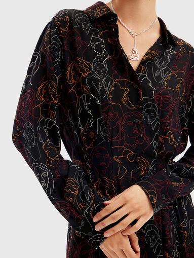 Midi dress with art print - 4