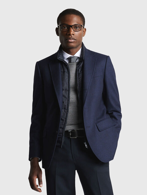 Double jacket in carded wool flannel - 1