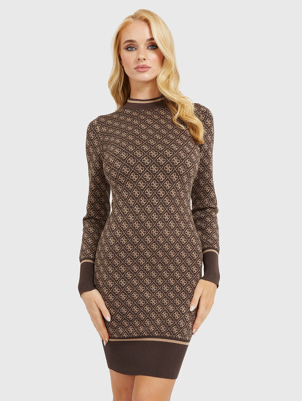 Knit dress with monogram logo detail - 1