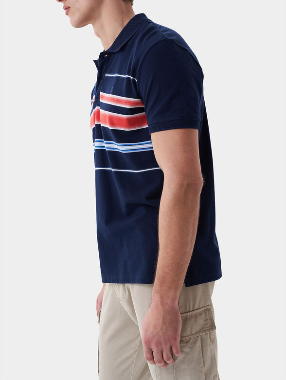 Cotton polo shirt with striped print - 6