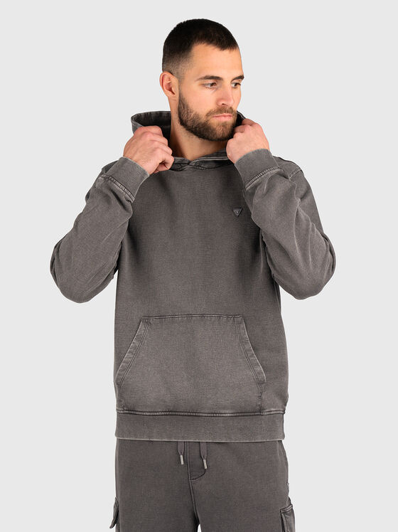 Суитшърт с качулка и лого - 1