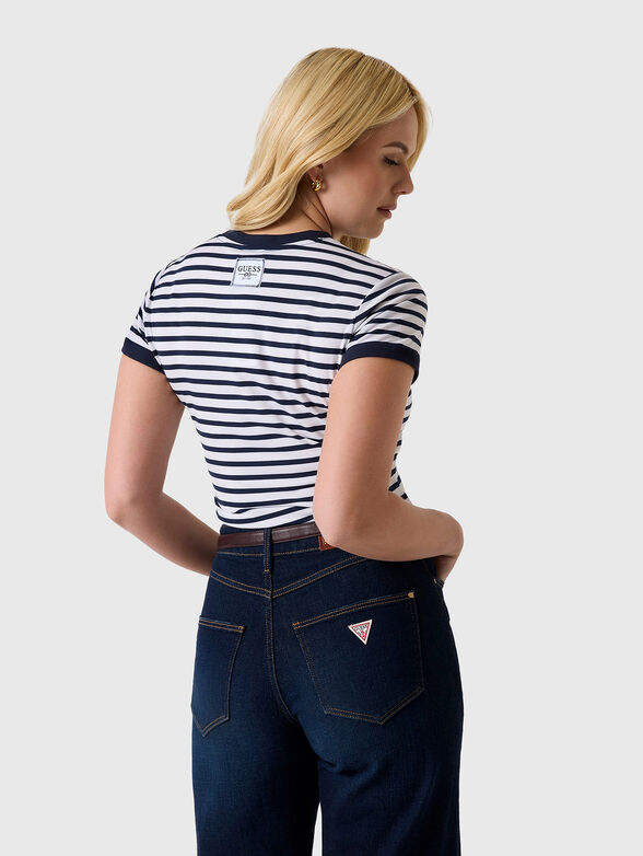 Striped T-shirt with logo detail - 3