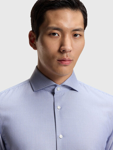 Blue cotton blend shirt - 5