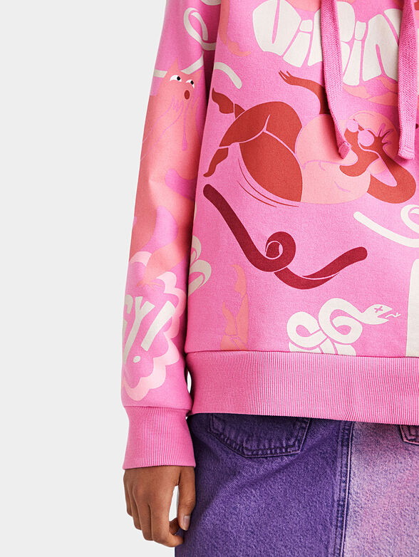BRAVA oversized sweatshirt with multicolored print - 5