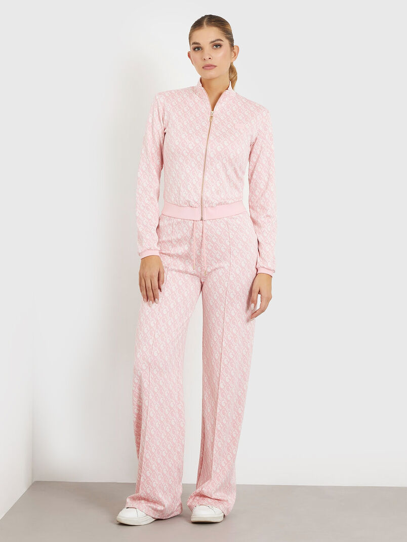 Sports trousers with logo print  - 3