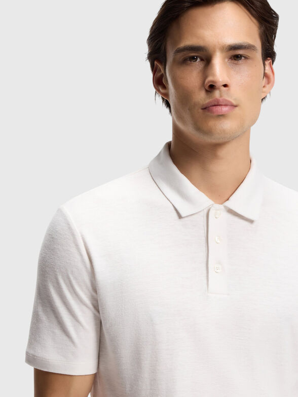 Linen-blend polo shirt - 4