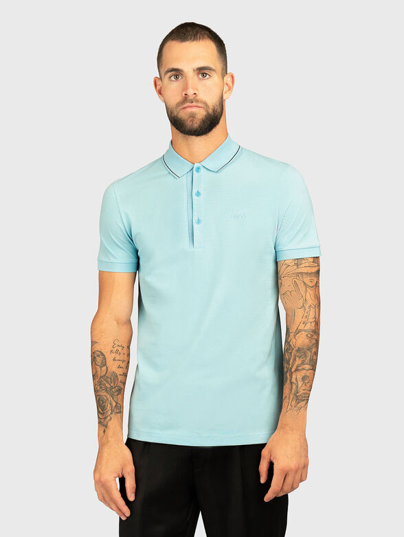 Polo shirt with logo in blue - 1