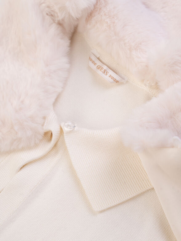 Cardigan with fluffy collar - 3
