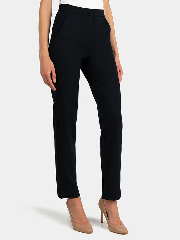Straight leg trousers in dark blue - 1