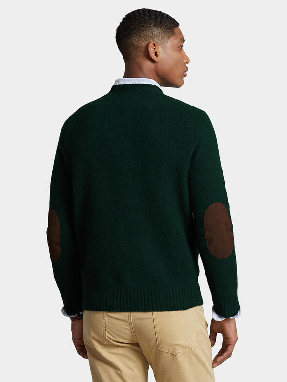 Dark green sweater with patches on the sleeves - 2