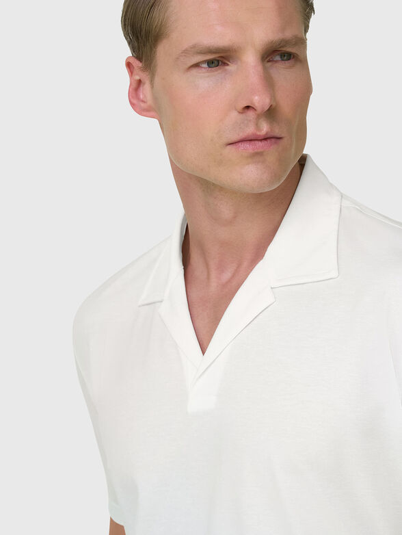 Linen-blend polo shirt - 4