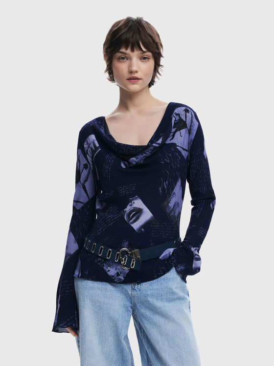 Long sleeve blouse with print - 1