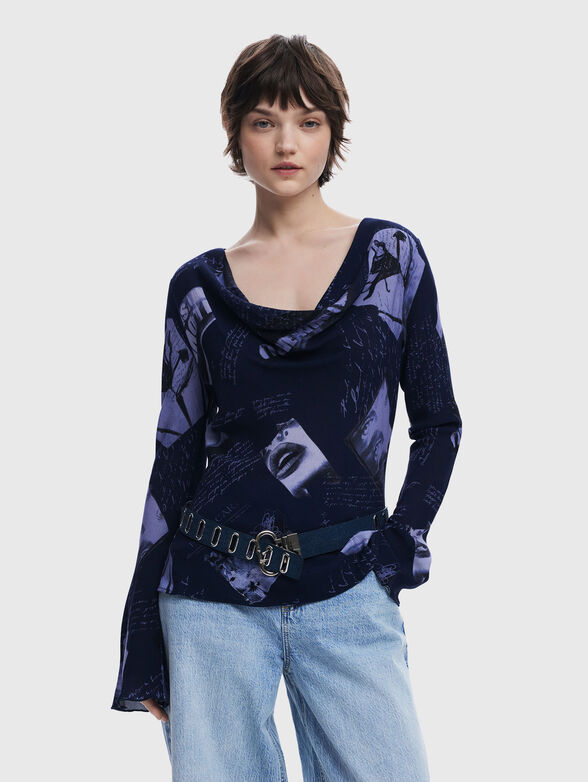 Long sleeve blouse with print - 1