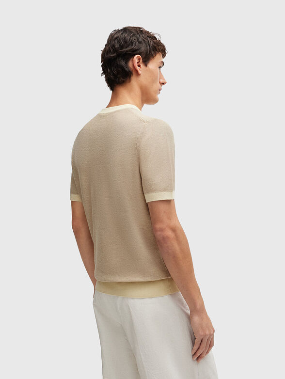 TANTINO beige sweater with short sleeves - 3