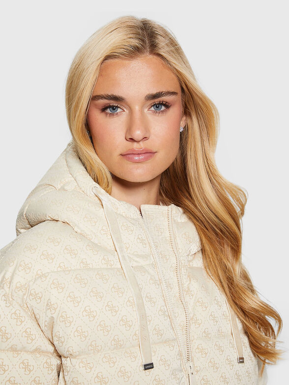 DAISY black puffer jacket with monogram print - 5