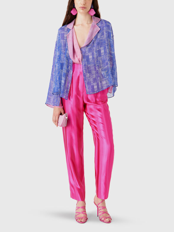 Silk blouse with contrast lapel - 2