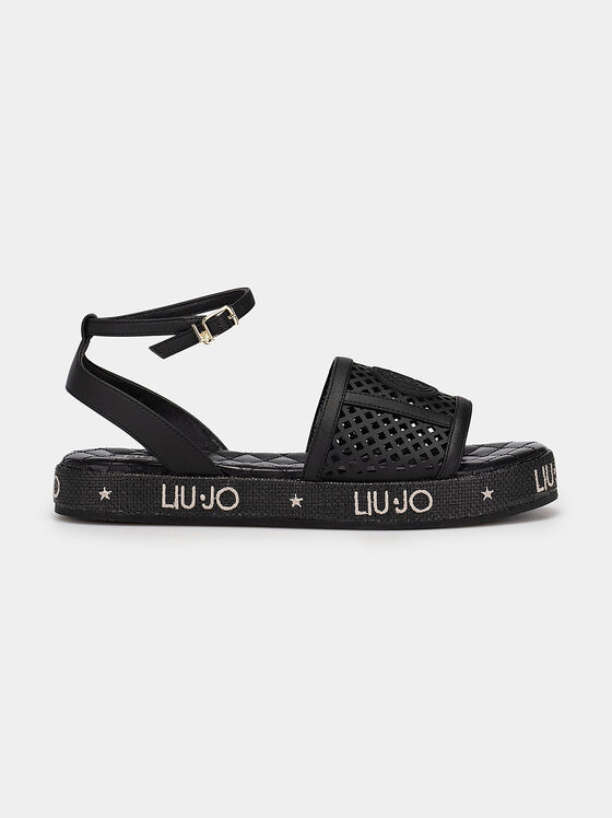 Sandals in black color with logo - 1